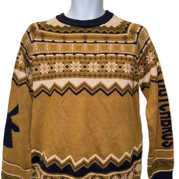 Rare Dutch Bros Brothers Christmas Sweater Mens S Brown Windmill Fair Isle - Picture 2 of 9